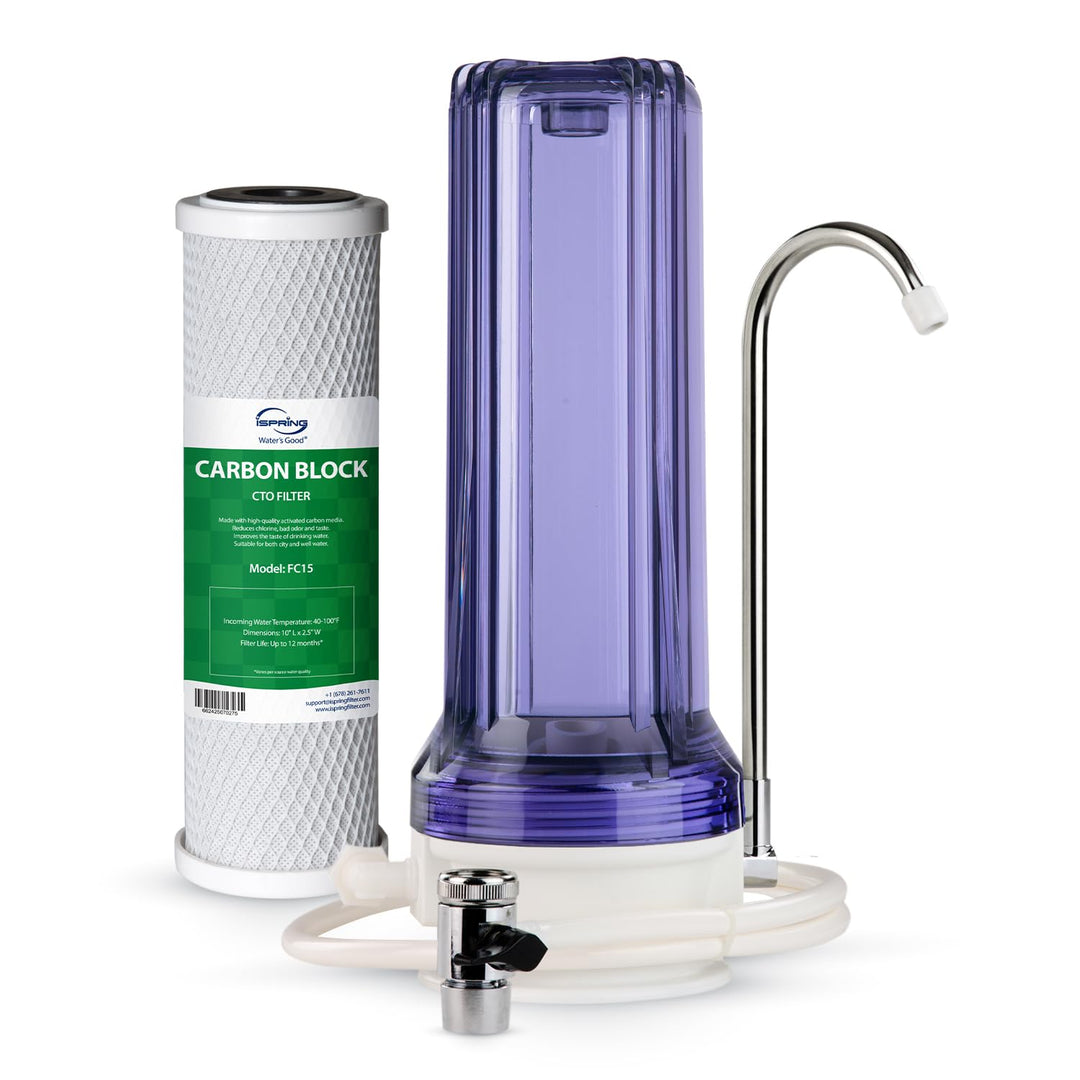 iSpring CKC1C Auftischfilter Wasserfilter Filteranlage für Wasser Auftisch Filter,1 Stufe Auftischfi