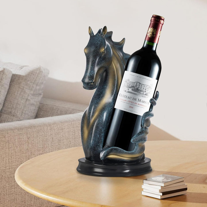 Weinflaschenhalter, Pferd Statue Weinregal Harz, Weinlagerungsregal Weinregale, Pferd Skulptur Multi