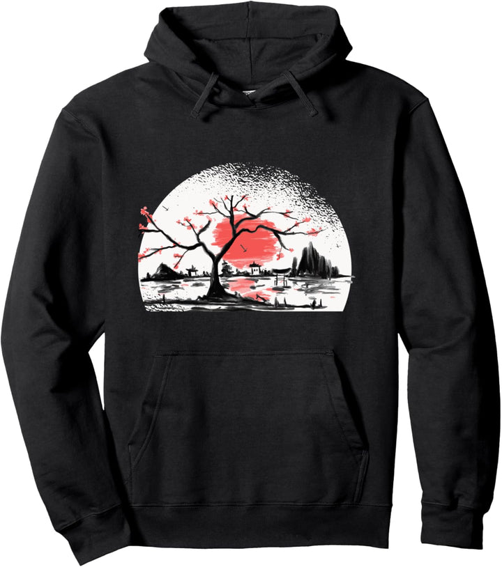 Japan Garten Japanisches Torii Japan Samurai Pullover Hoodie