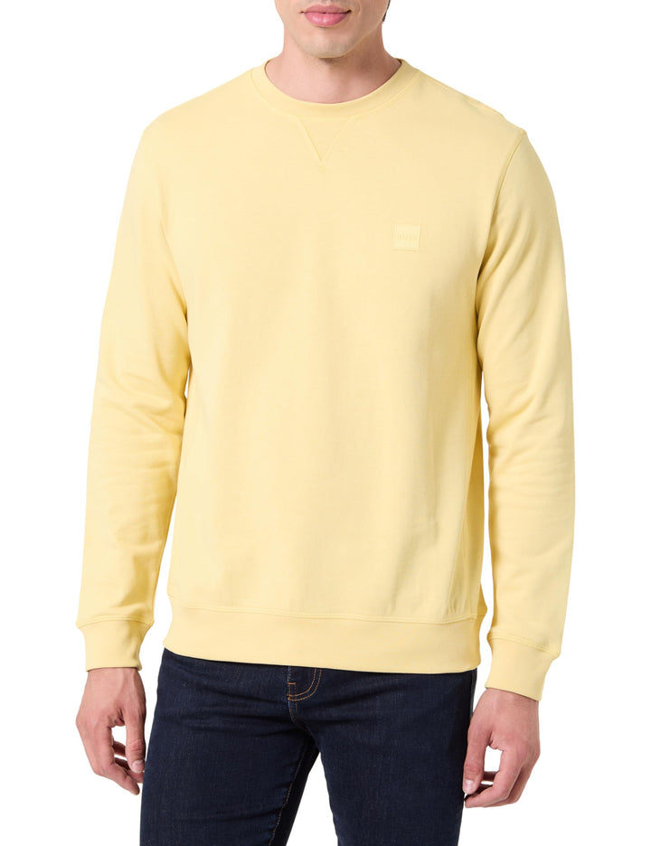 BOSS Herren Westart Regular-Fit Sweatshirt aus Baumwoll-Terry mit Logo-Aufnäher 3XL 751open Yellow,