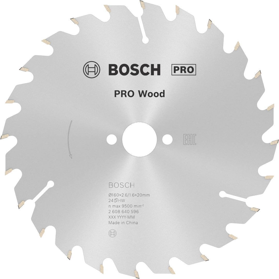 Bosch 1x PRO Wood Kreissägeblatt für Akku-Handkreissägen (für Weichholz, Hartholz, Ø mm, Professiona
