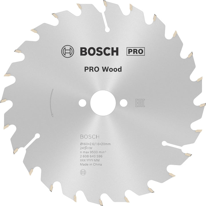 Bosch 1x PRO Wood Kreissägeblatt für Akku-Handkreissägen (für Weichholz, Hartholz, Ø mm, Professiona