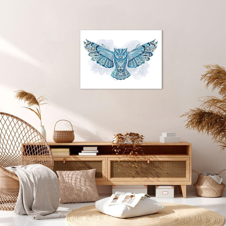 Bilder auf Leinwand Eule Flügel Tierwelt Grafik Leinwandbild 70x50cm Wandbilder Dekoration Wohnzimme