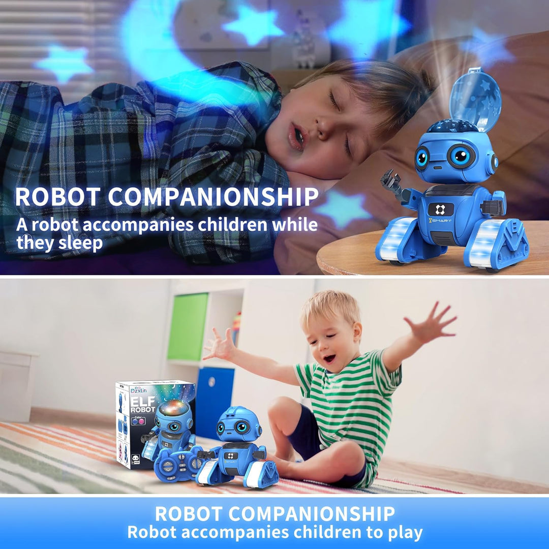Roboter Spielzeug für Kinder – Wiederaufladbar, LED-Augen und Musik, RC-Roboter mit Gestensensor für