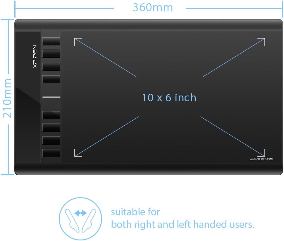 XP-PEN Star 03 V2 Grafiktablett, 10''x6 Zeichentablett, 8192 Druckstufen, 266RPS OSU Tablet, Zeichen