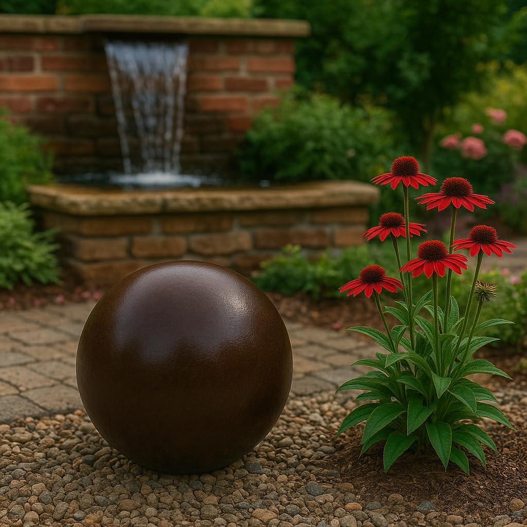 Keramik Kugel 30 cm Gartenkugel Dekokugel Gartenfigur Dekoration aus frostfester, witterungsbeständi