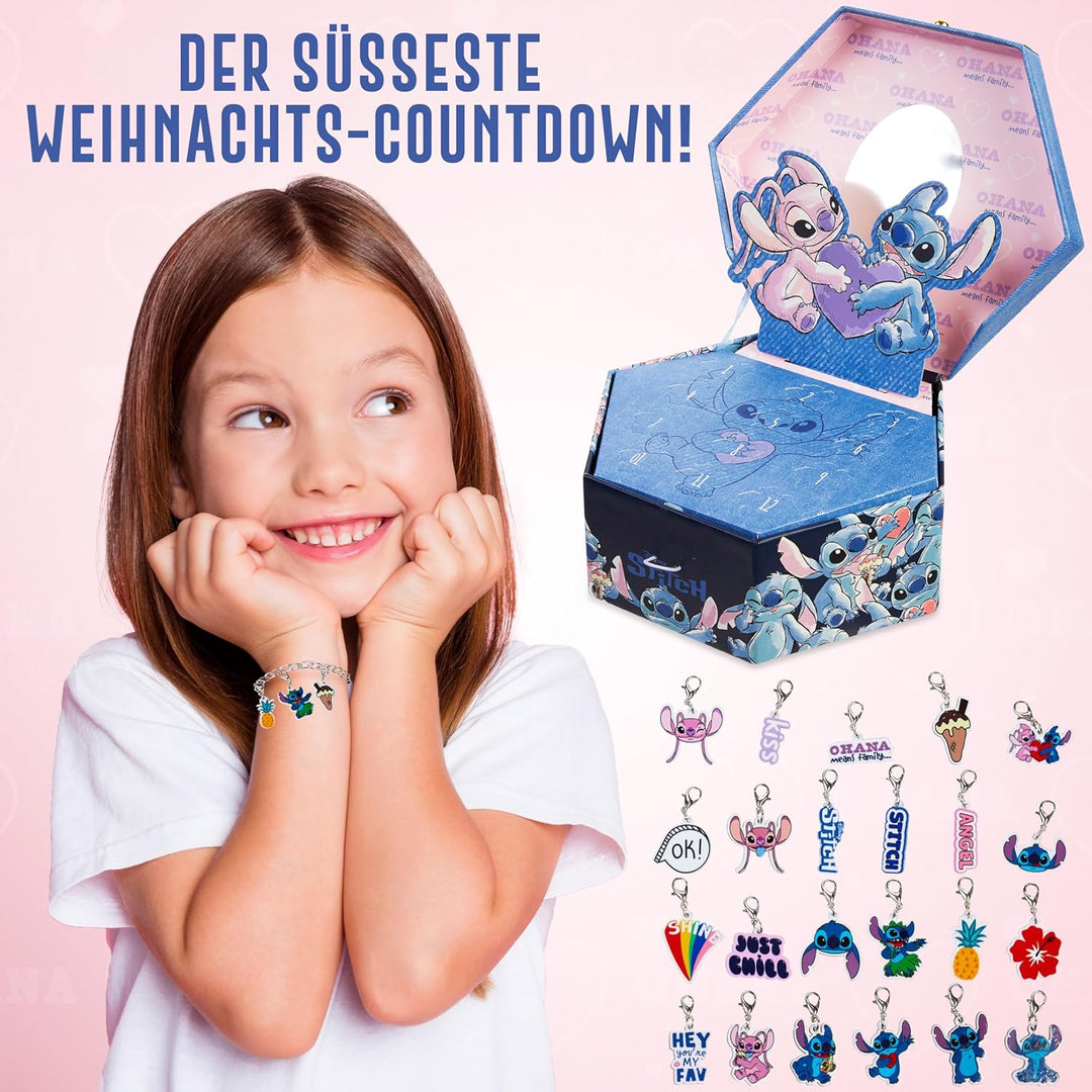 Disney Stitch Adventskalender 2023, Mädchen Charm Armband Weihnachten Countdown Kalender (Stitch Jew