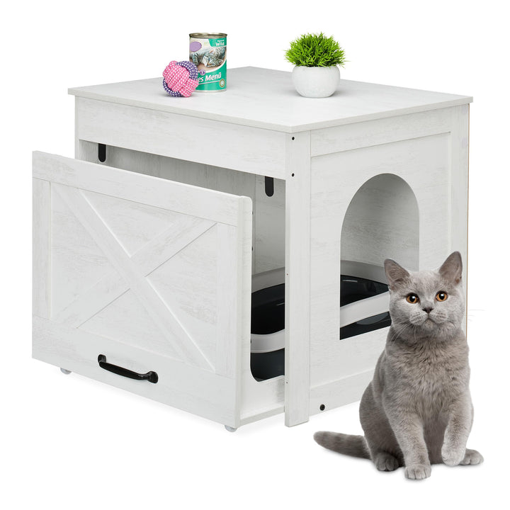 Relaxdays Katzenschrank für Katzentoilette, Katzenklo verstecken, ausziehbare Schublade, HBT: 53,5x6