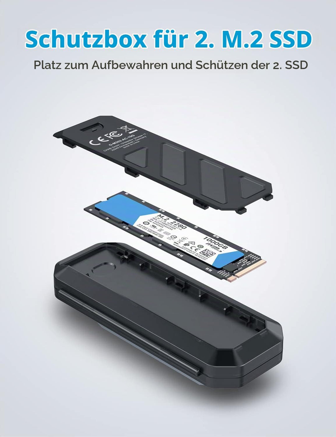 GRAUGEAR | M.2 NVMe &amp; NGFF SSD-Gehäuse | RTL9210B für alle M.2 Länge 2280, 2260, 2242, 2230 | USB 3.