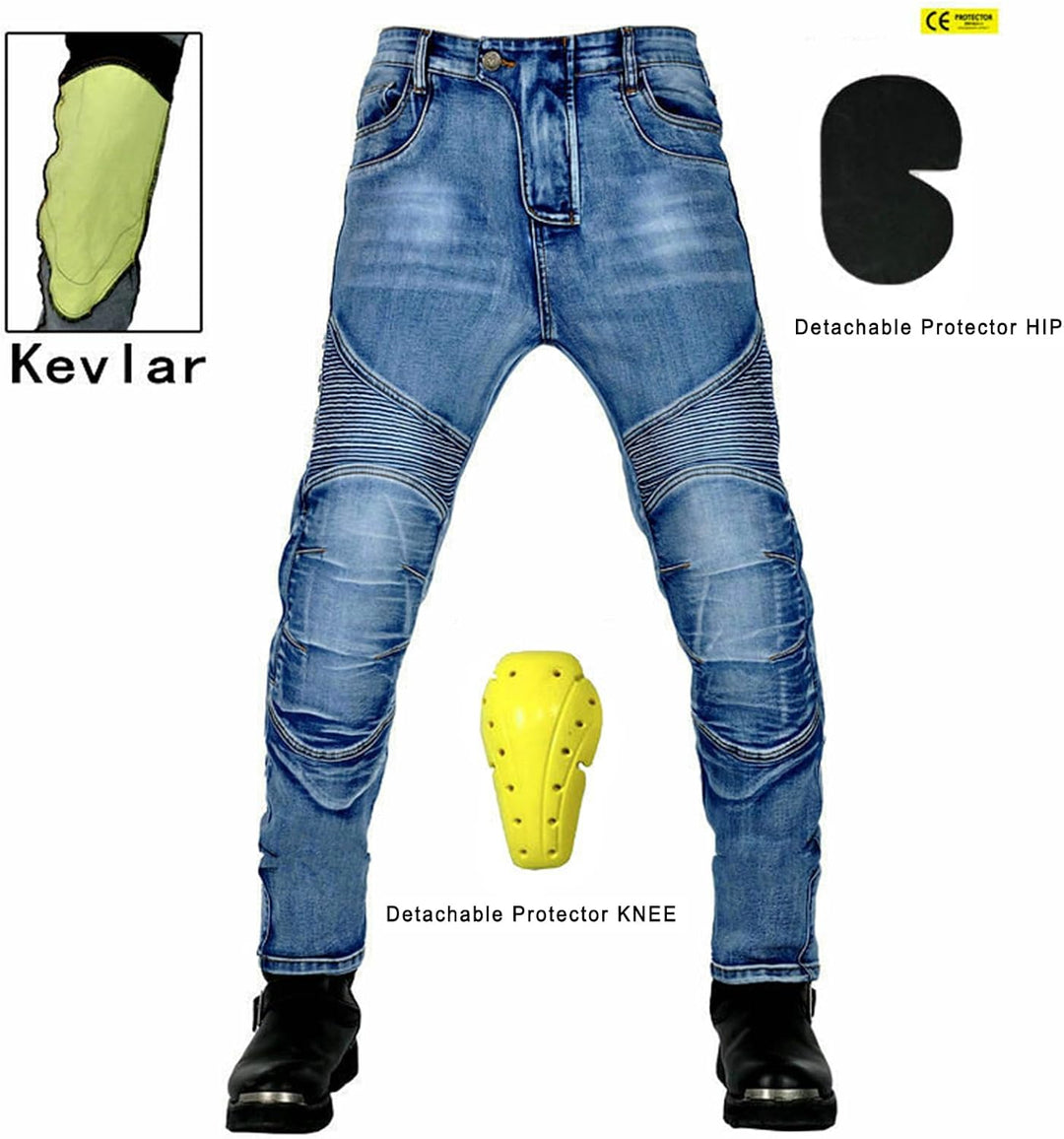 Motorradhose Herren, Motorrad Jeans Herren mit Protektoren, Aramidfaser Jeans Motorrad, Motorrad Hos
