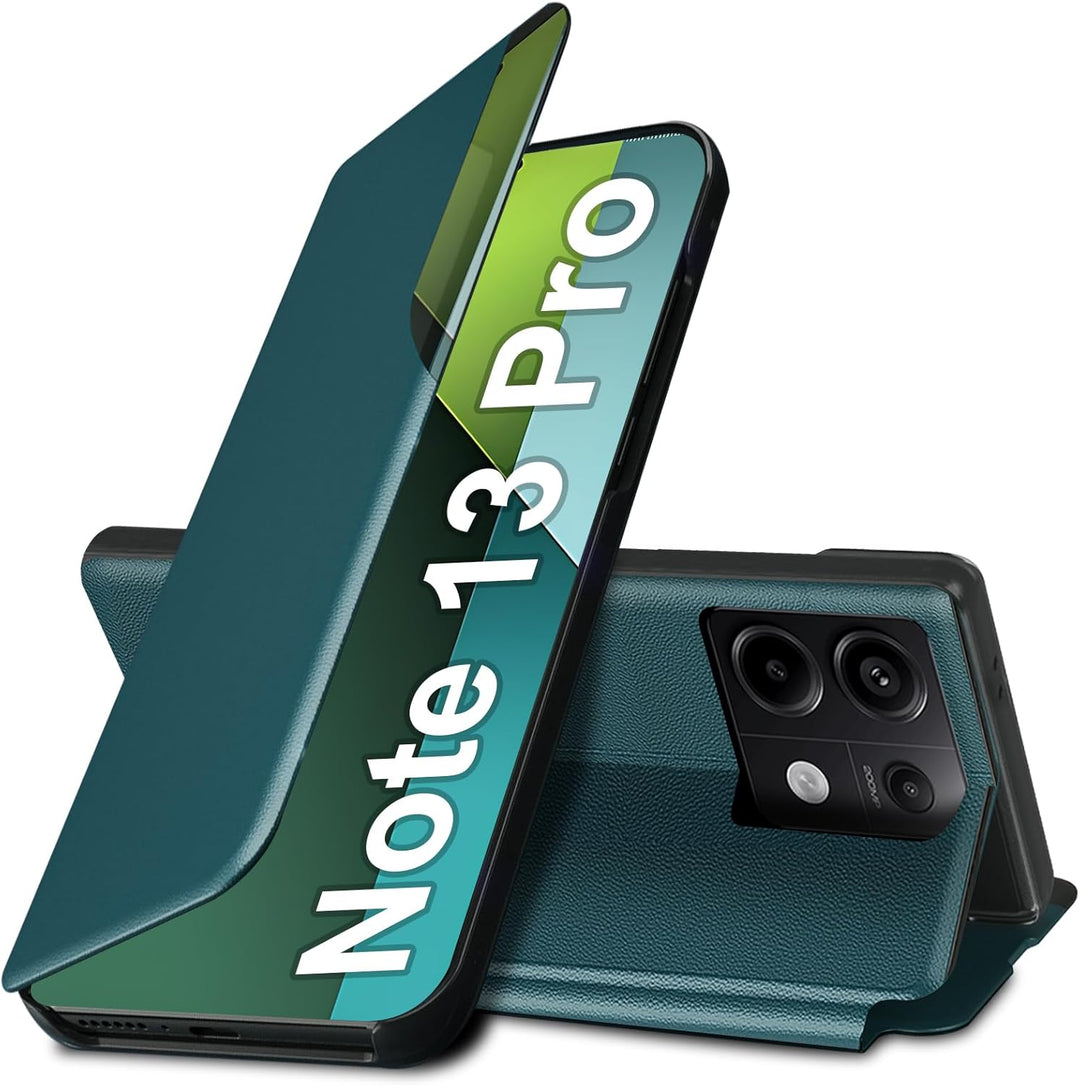 Handyhülle für Xiaomi Redmi Note 13 Pro Hülle Clear View Klappbar Leder Flip Hülle Redmi Note 13 Pro