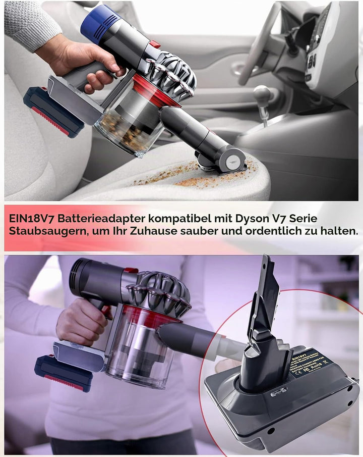 URUN für Dyson V8 Akku Adapter,EIN18V8 Adapter für Einhell 18V Lithium Akku, Arbeit für Dyson V8 Ser