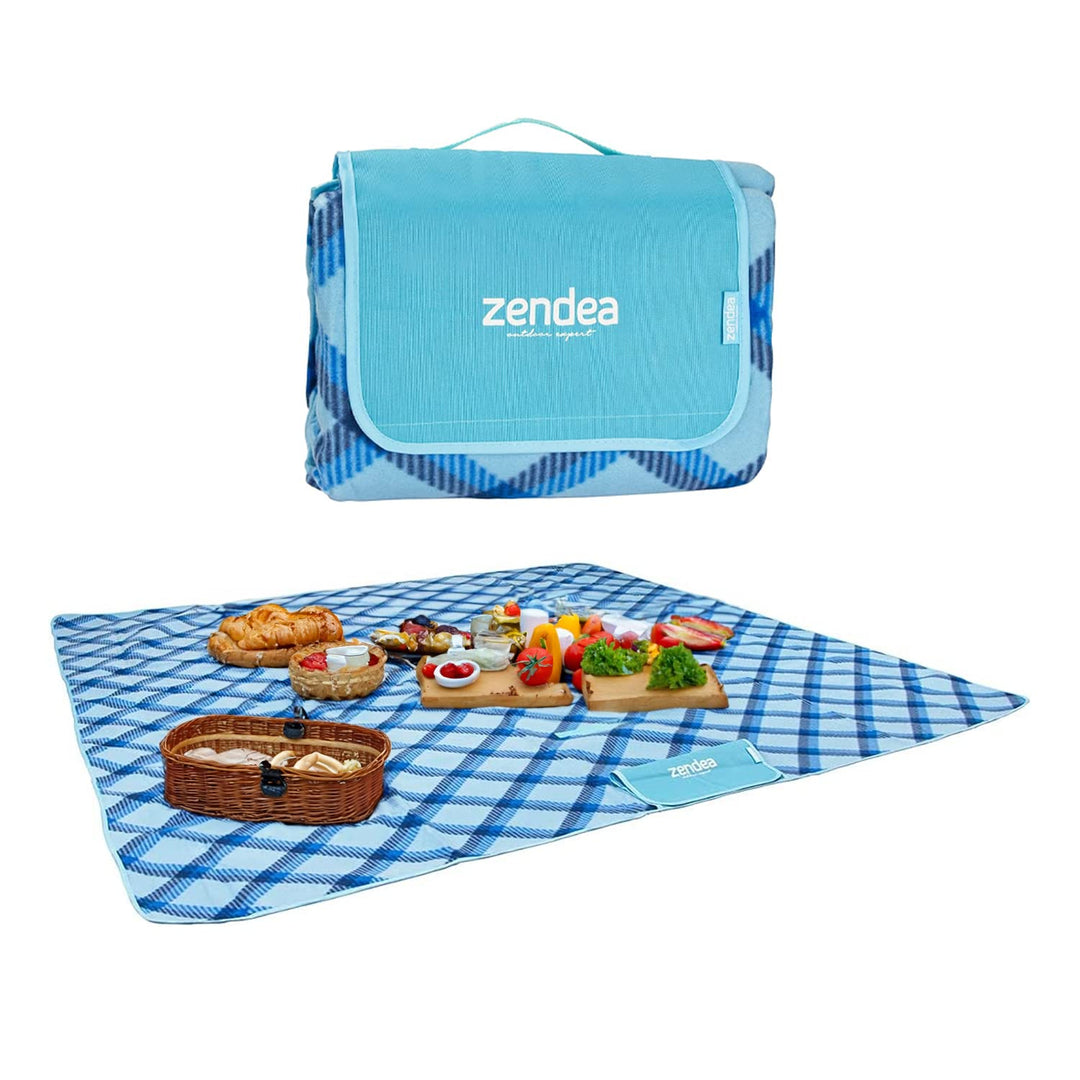 Picknickdecke mit wasserdichter und sandbeständiger Rückseite, Seashore, 200 x 200 cm
