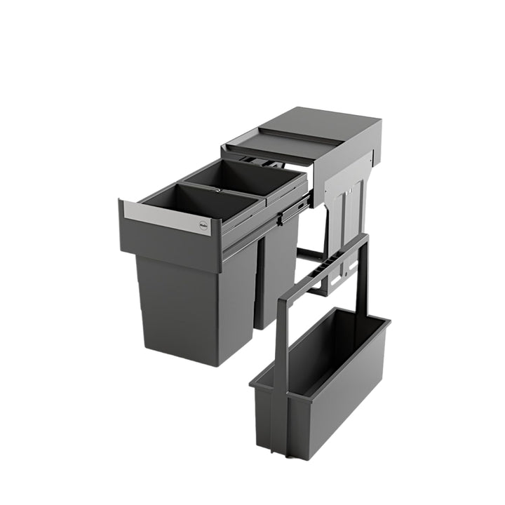 Hailo Abfallsammler 3666901 | 2x 13 L Swing Tandem | Mülltrennungssystem | Einbau-Abfalleimer inkl.