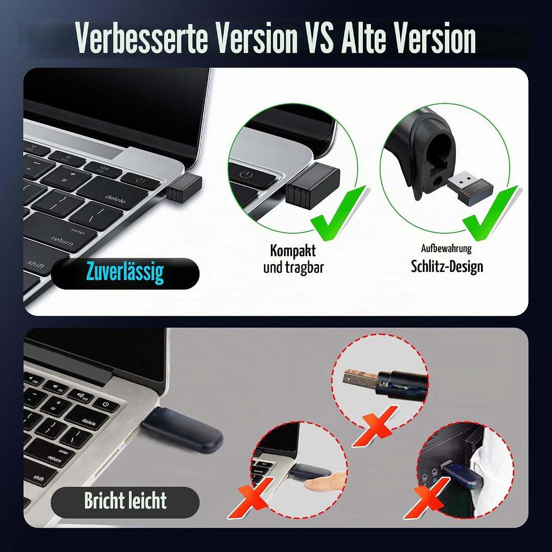 Tera Kabelloser Barcodescanner Handheld 1D Laser Wireless und USB Wired mit Akkustandsanzeige, Extra