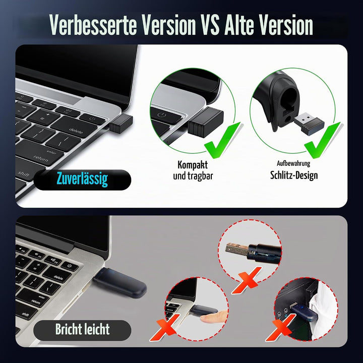 Tera Kabelloser Barcodescanner Handheld 1D Laser Wireless und USB Wired mit Akkustandsanzeige, Extra