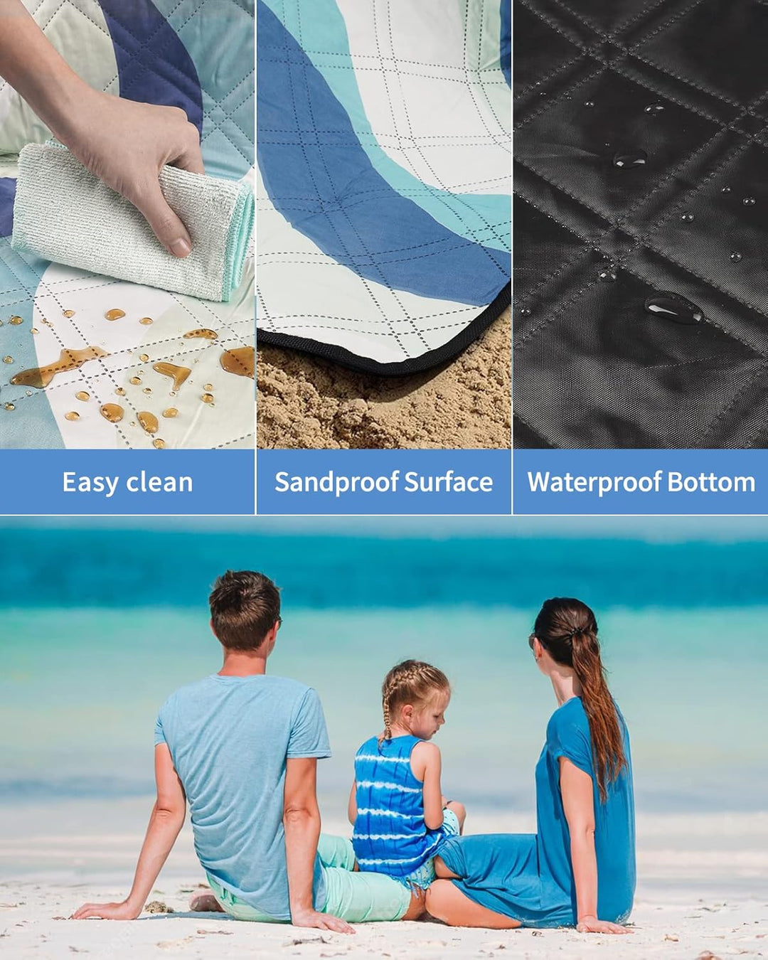COVACURE Picknickdecke 200x200 cm XXL – Wasserdicht, Sandfrei & Waschbar – Isolierte Stranddecke für