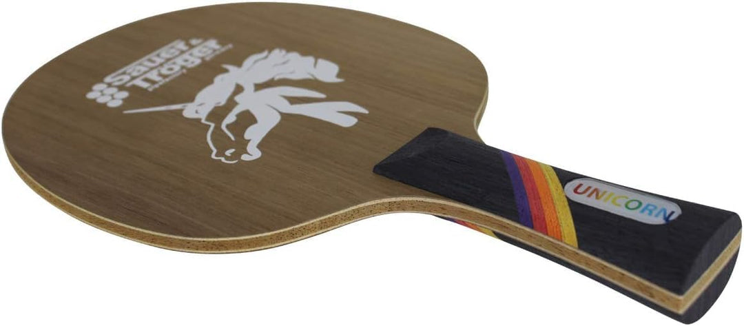 Sauer & Tröger Tischtennis Allround Holz für Noppenspieler | Unicorn | Gerade, Konkav, Konkav