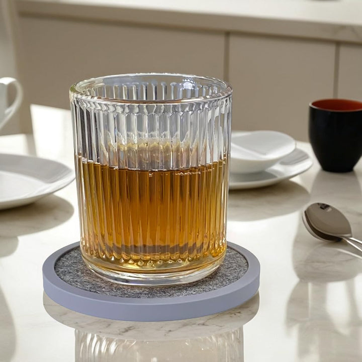 Silikon-Untersetzer Set 6 Stück - rutschfeste Getränkeuntersetzer mit 6 Saugfähigen Filzeinsätzen (W