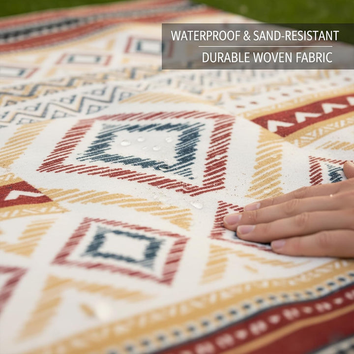 Extra grosse Picknickdecke 150x200 cm wasserdicht – Outdoor Matte für Camping, Strand & Wiese, Beige