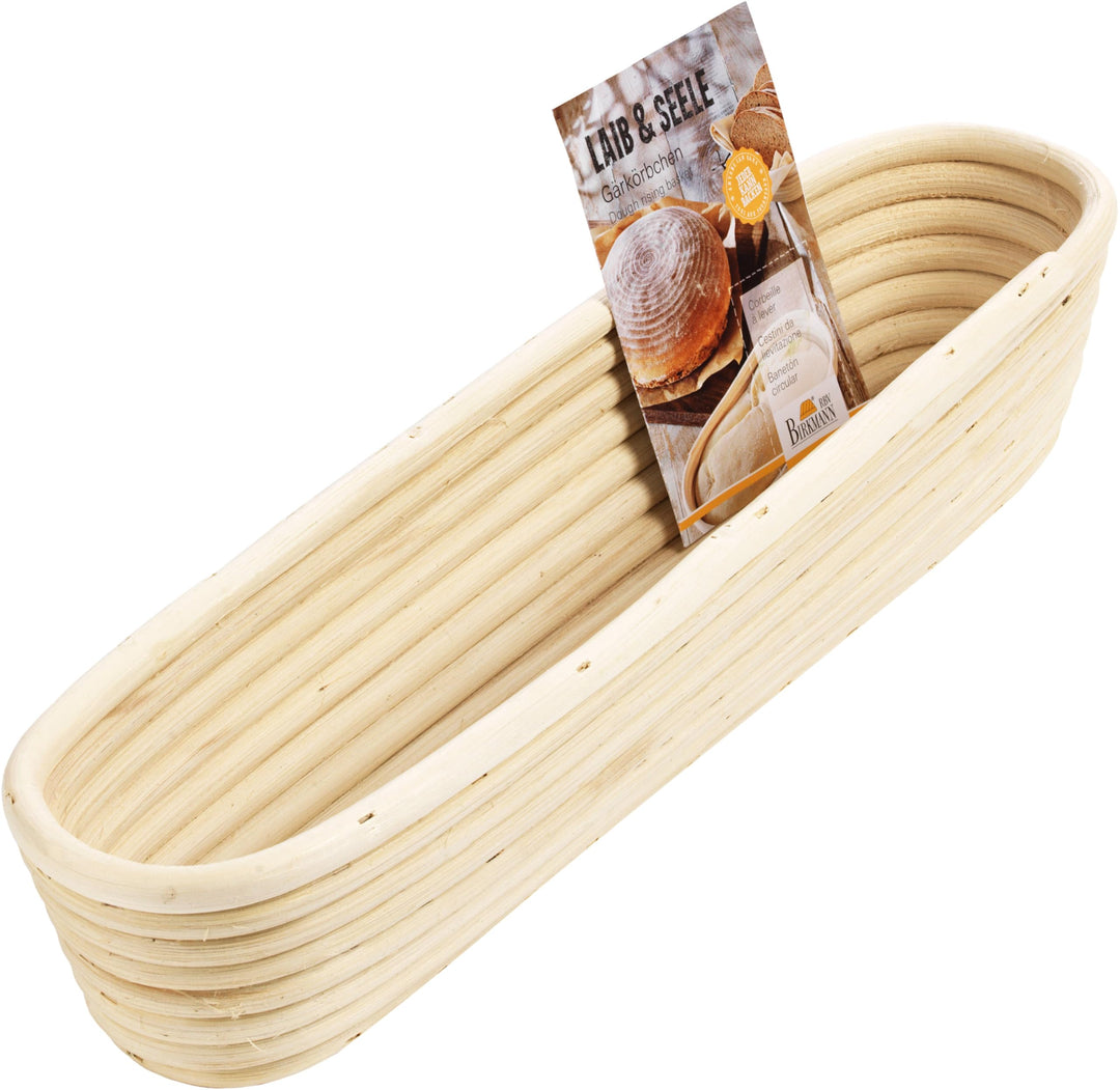 Birkmann, Laib & Seele, Gärkörbchen für Baguettes, 37 x 8,5 cm, Brotkorb für Teige und Brote, bis 75