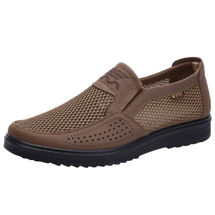 Jamron Herren Sommer Atmungsaktiv Mesh Loafers Fahrschuhe Leicht Freizeit Sneakers 39.5 EU Braun, 39
