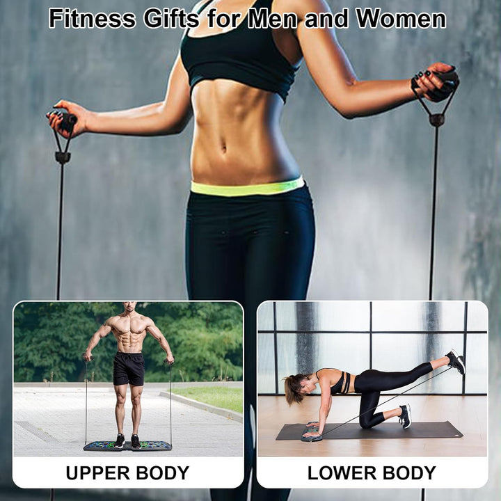 Liegestützbrett mit Automatischer Zählung, Multifunktionales 30-in-1 Push Up Board, Faltbares Fitnes