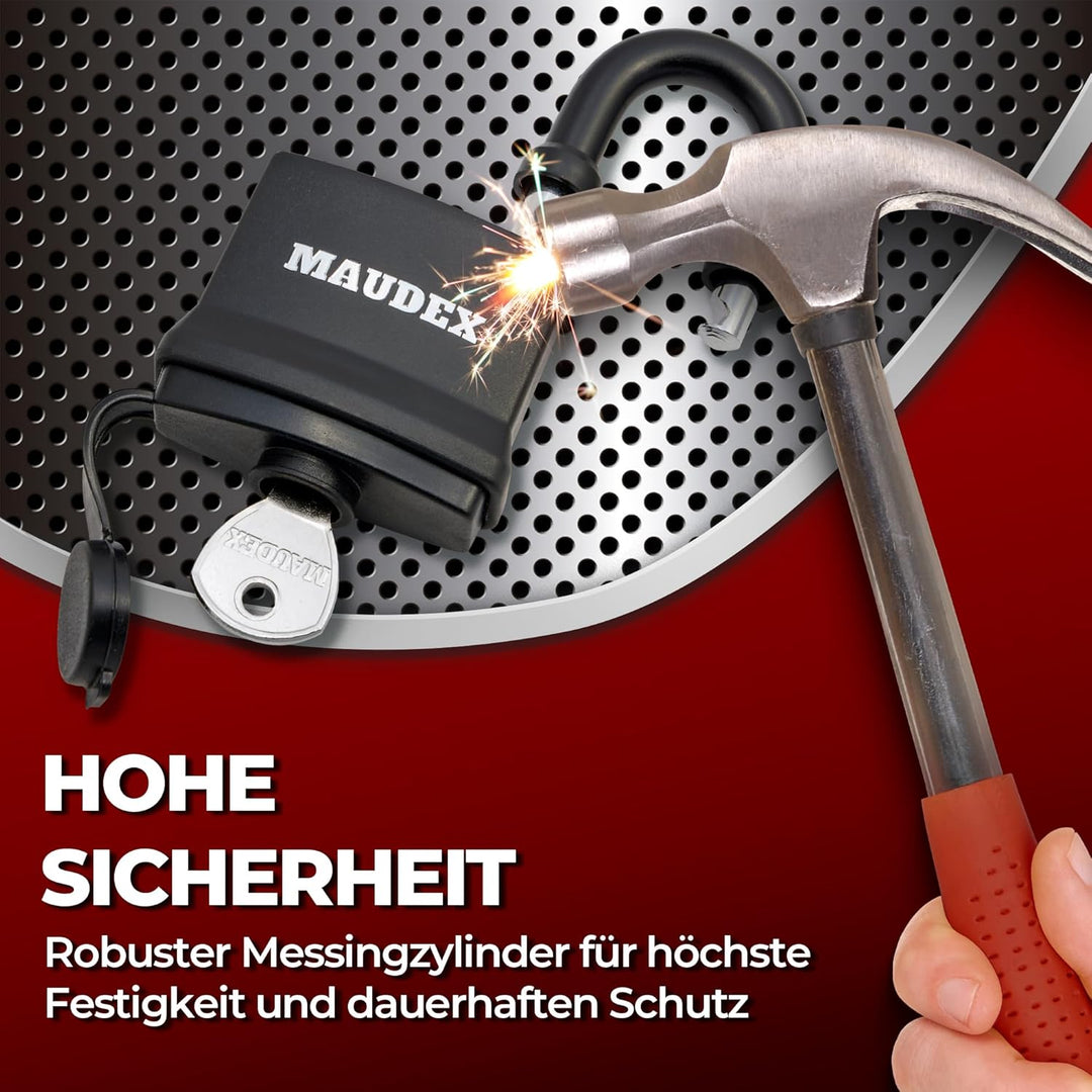 Maudex® IP450 Schwerlast Wasserdichtes Outdoor Vorhängeschloss mit 12 Schlüssel - 4er Set, 9 mm Schn