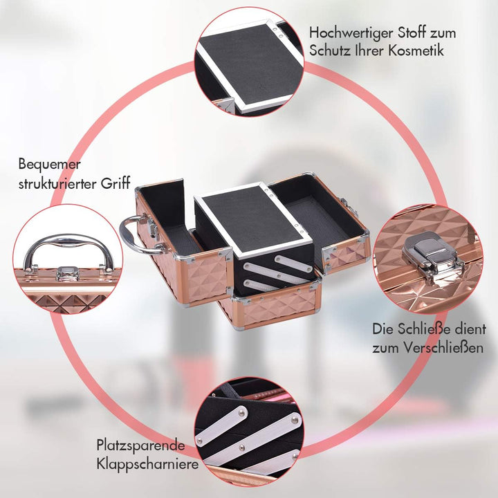 DREAMADE Kosmetikkoffer Mini, Schminkkoffer Make-up Multikoffer, Beauty Case, Make-up Box Kosmetikka