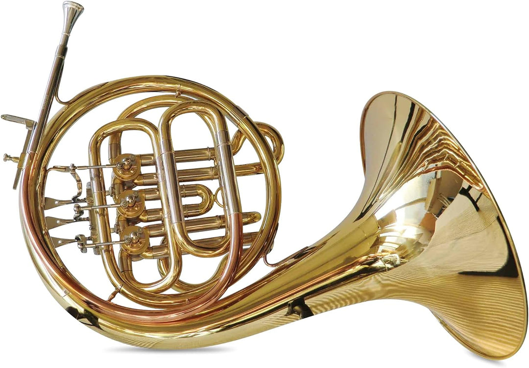 SYMPHONIE WESTERWALD Waldhorn für Kinder Kinderhorn in Bb in Gold/Silber, inkl. Luxus-Hartschalenkof