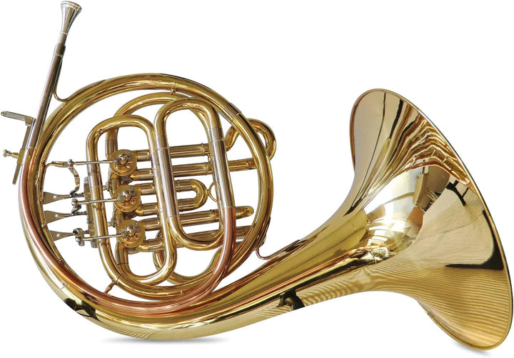 SYMPHONIE WESTERWALD Waldhorn für Kinder Kinderhorn in Bb in Gold/Silber, inkl. Luxus-Hartschalenkof