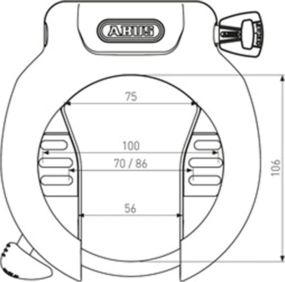 ABUS Unisex – Erwachsene 4750SL R BK OE Rahmenschlösser, Unifarben, universal