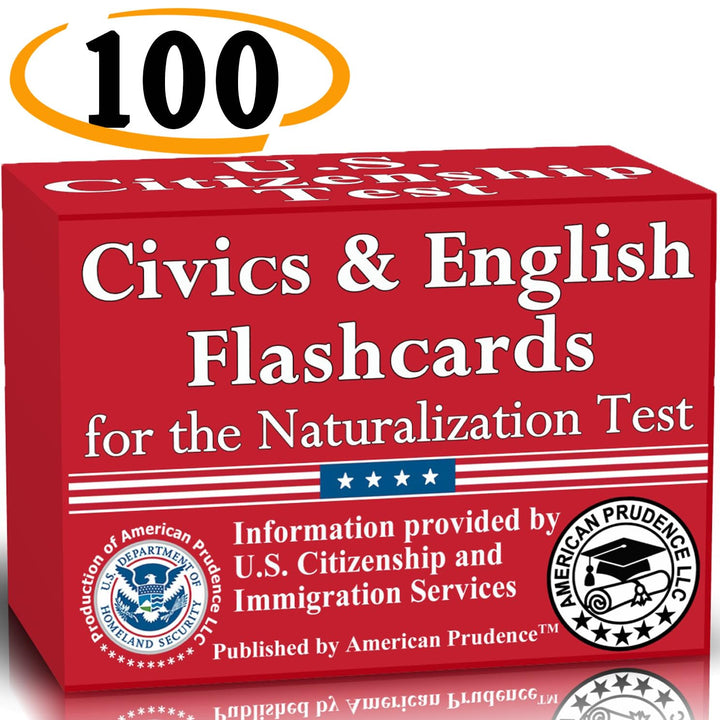 Civics and English Flashcards to Study for The US citizenship Test with All 100 USCIS Illustrated Qu