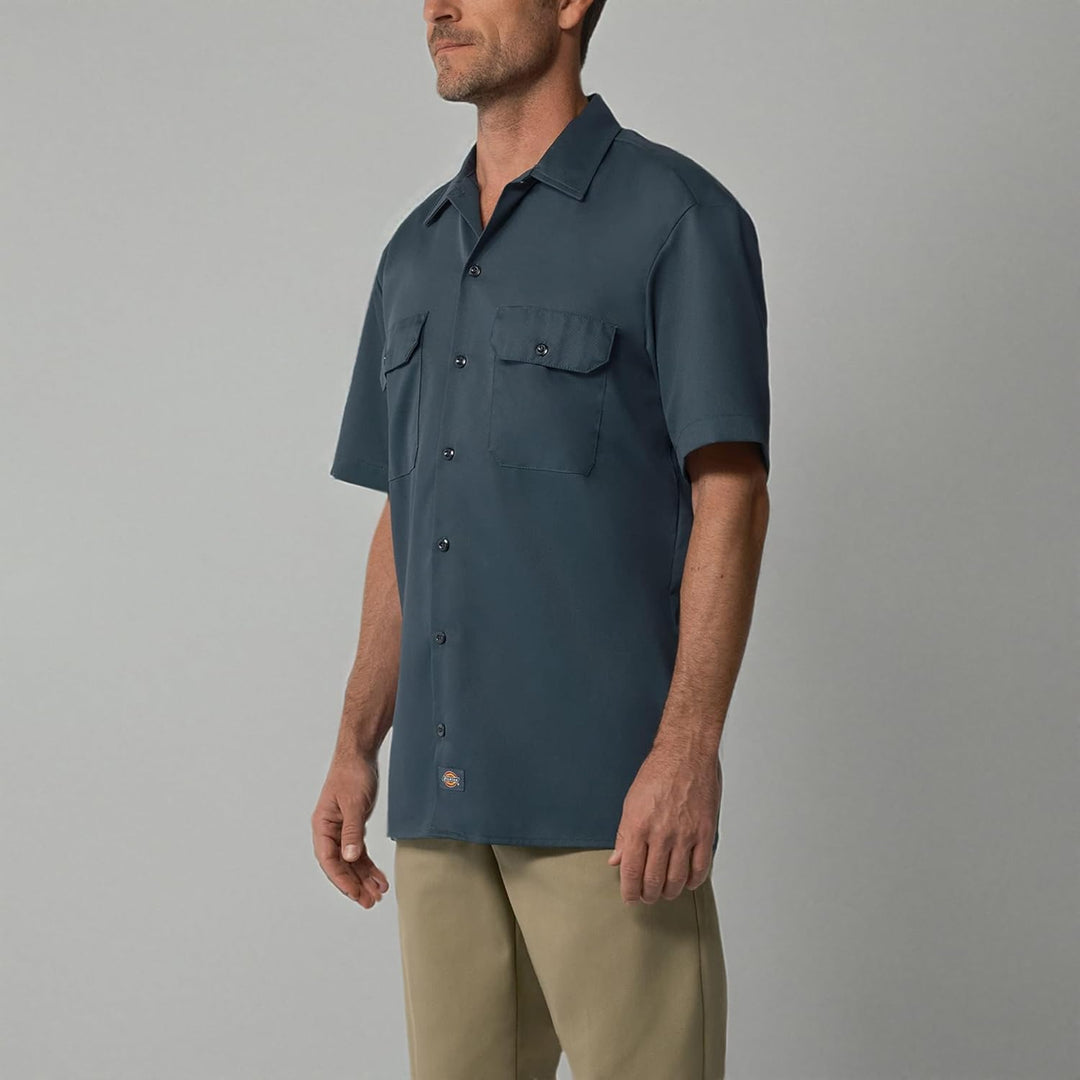 Dickies Herren Big and Tall Short-Sleeve Work Button-Down-Shirt S Air Force, S Air Force