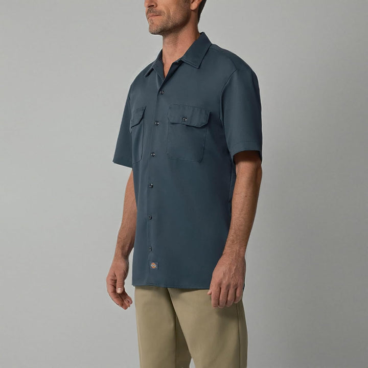 Dickies Herren Big and Tall Short-Sleeve Work Button-Down-Shirt S Air Force, S Air Force