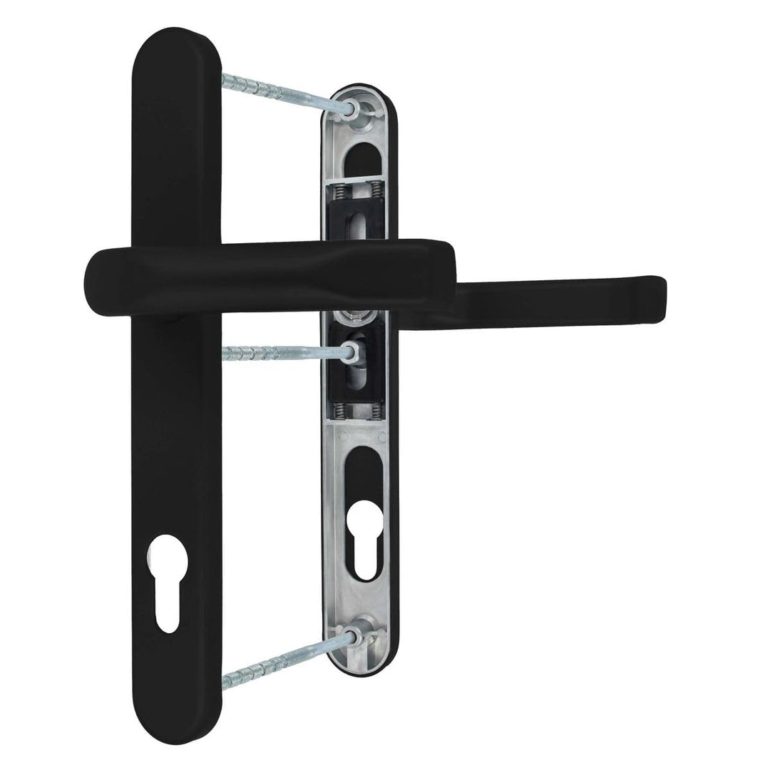 Premium Drückergarnitur Saturn DHS 92mm - Oval - Griff-Griff, Farbe:Schwarz RAL 9005, Schildbreite:5