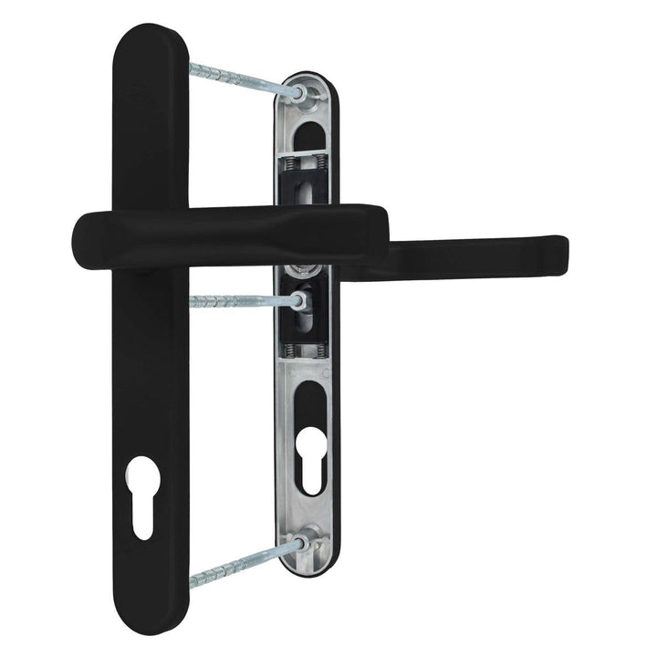 Premium Drückergarnitur Saturn DHS 92mm - Oval - Griff-Griff, Farbe:Schwarz RAL 9005, Schildbreite:5