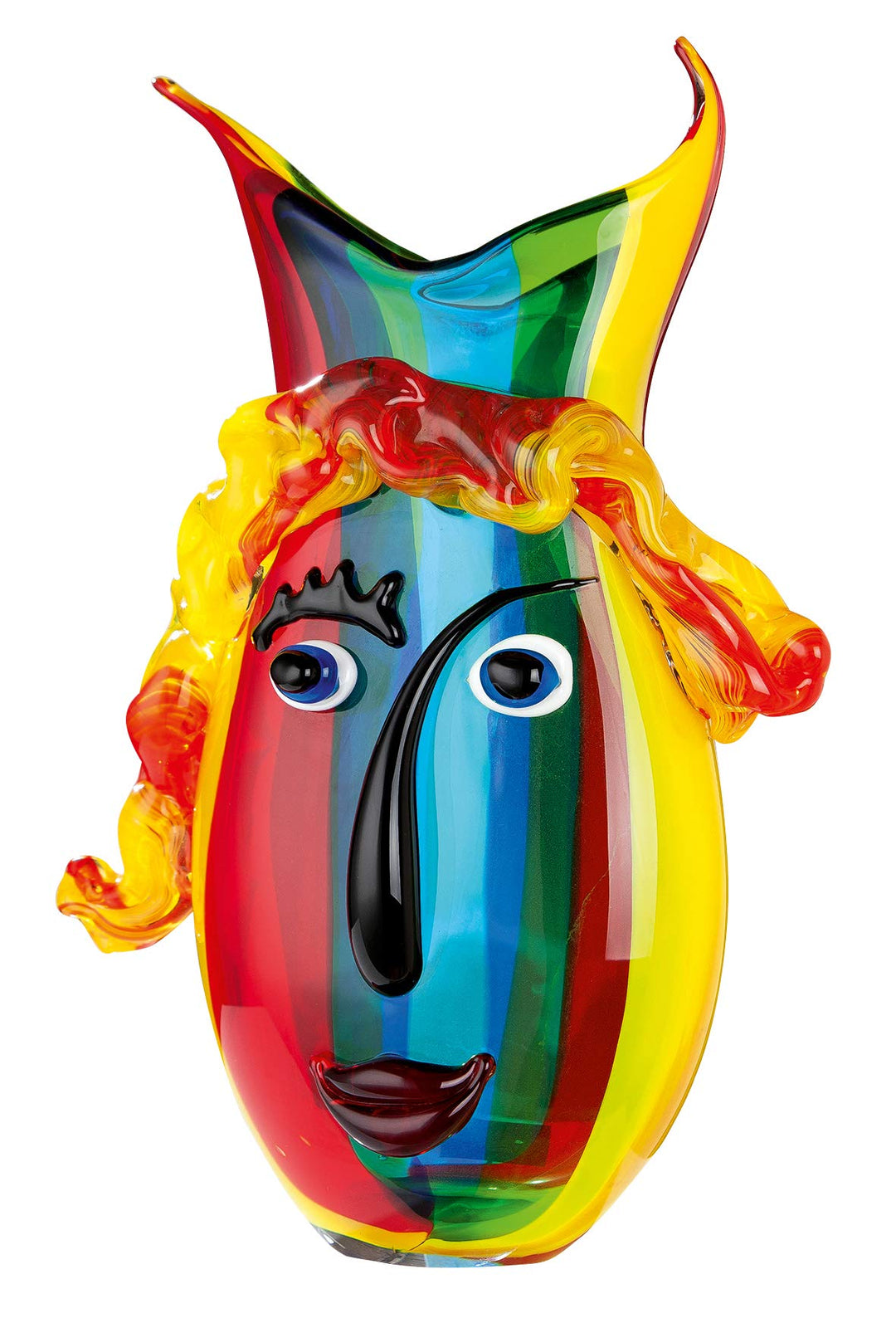 GILDE GLAS art Design Vase - Geschenk für Frauen - handgefertigt H 37 cm 5_mehrfarbig, 5_mehrfarbig