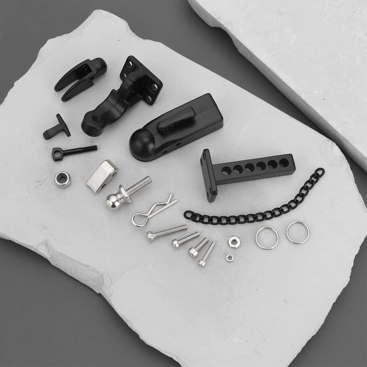 1Set 1:10 RC Crawler Anhängerhaken + Drop Hitch Aufnahme für 1/10 SCX10 90046 90047 Kompatibel mit T