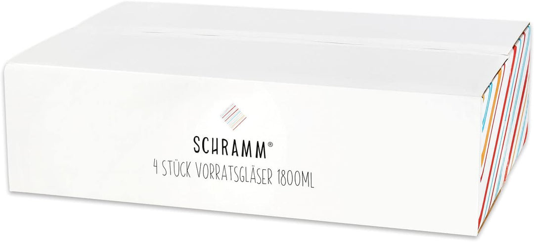 Schramm® 4 Stück Vorratsgläser Set mit Bambus Deckel in 6 verschiedenen Grössen Vorratsdosen stapelb