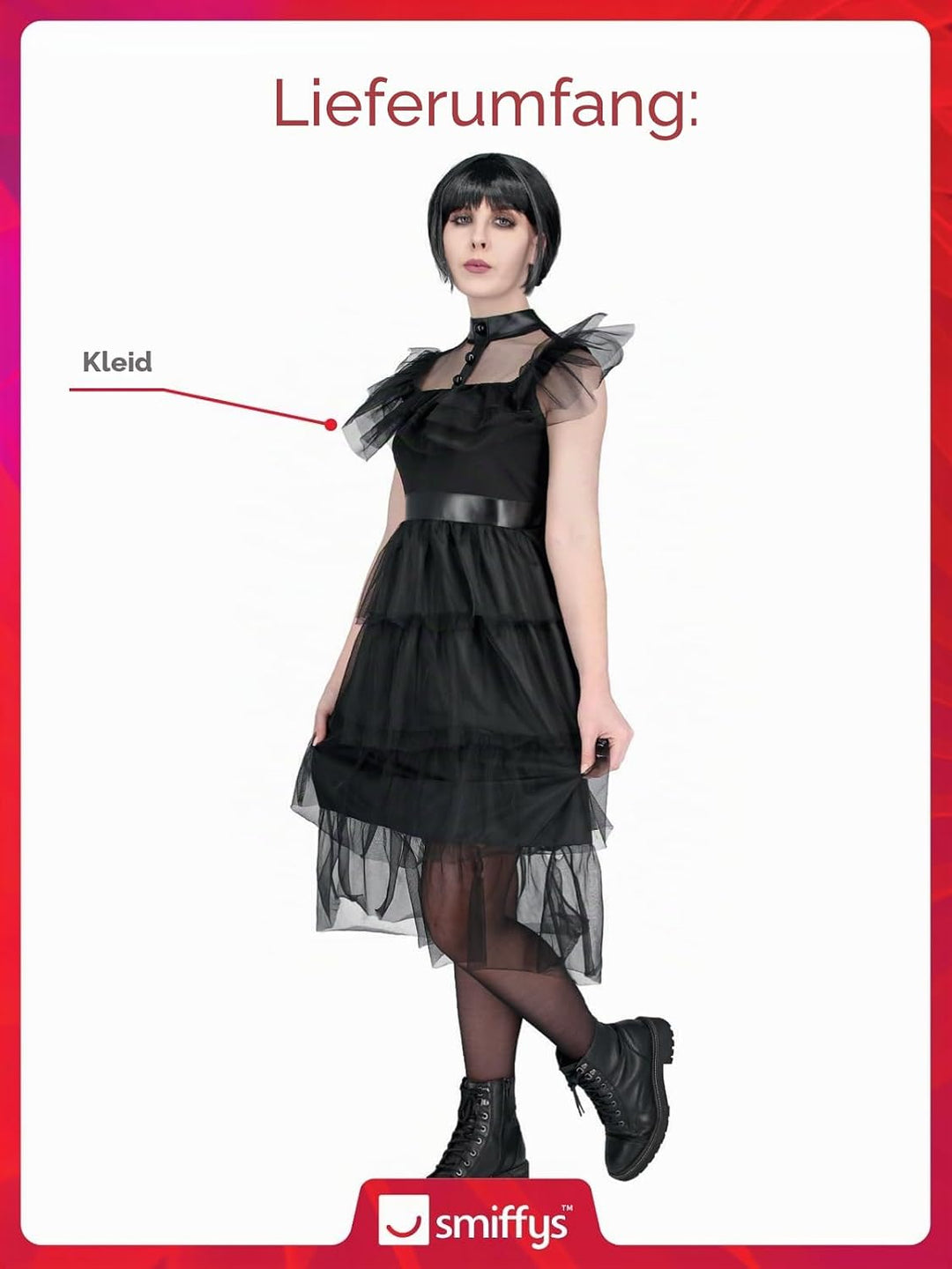 Smiffys Gothic Prom Kostüm für Erwachsene Small (UK 8-10), Small (UK 8-10)