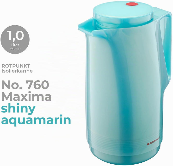 ROTPUNKT Isolierkanne 760 Maxima 1,0 l | Zweifunktions-Drehverschluss | BPA-frei - gesundes Trinken