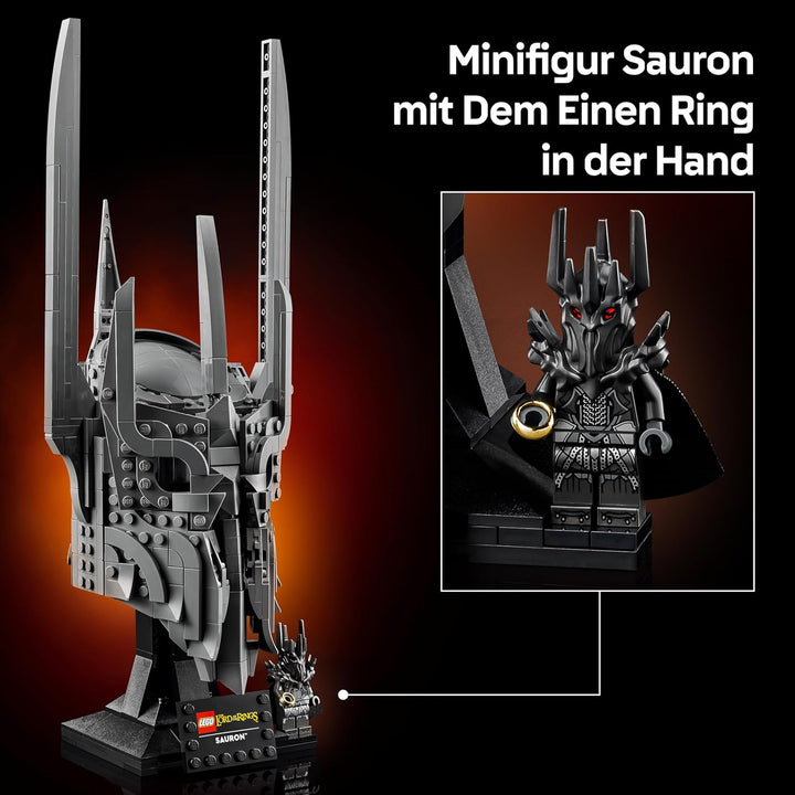 LEGO Icons Der Herr der Ringe: Saurons Helm - Modellbau für Erwachsene zum Ausstellen - inkl. dem Ei
