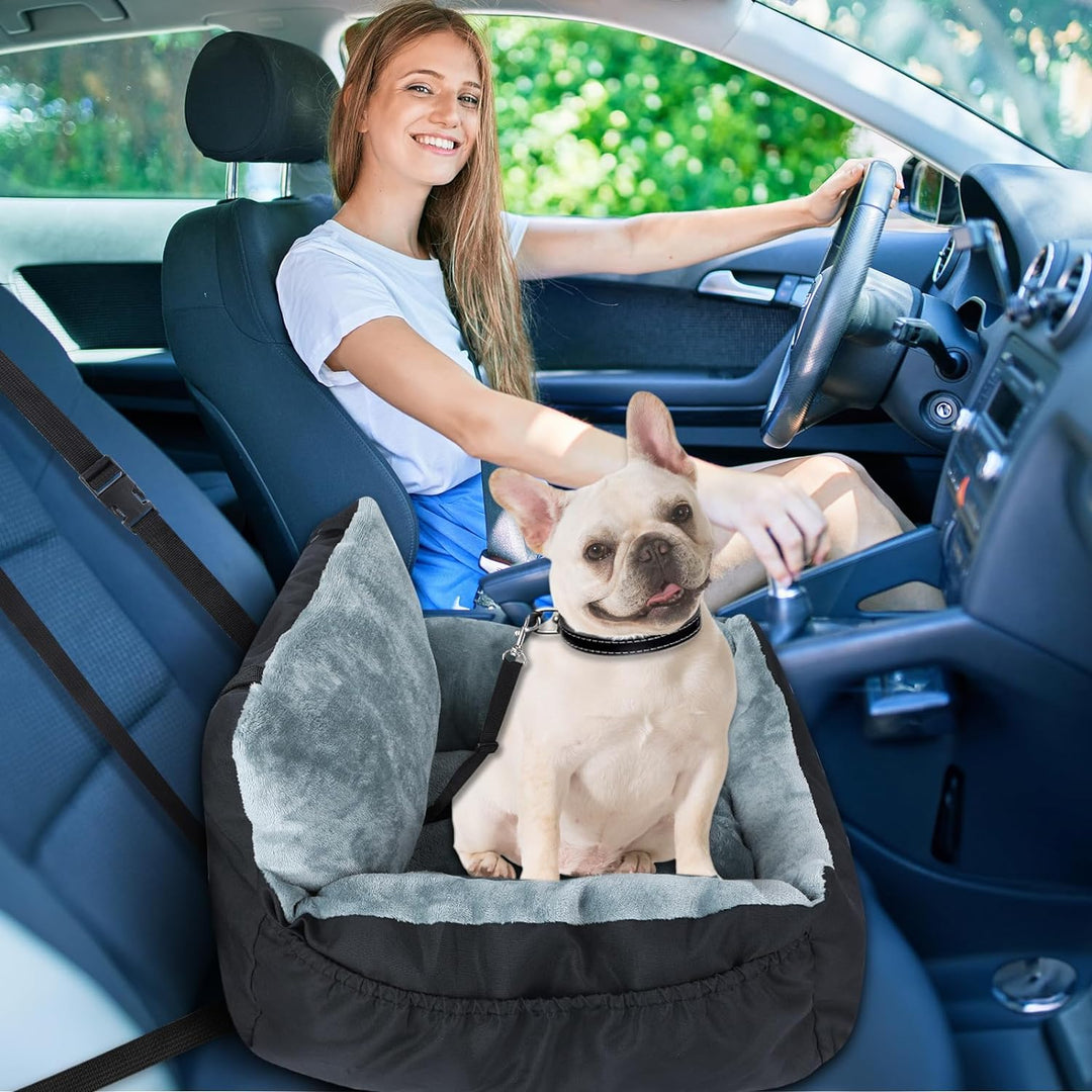 Lannvan Hunde Autositz, rutschfest Hundeautositz Hundesitz Kleine Hunde mit Stabil Sicherheitsgurt,