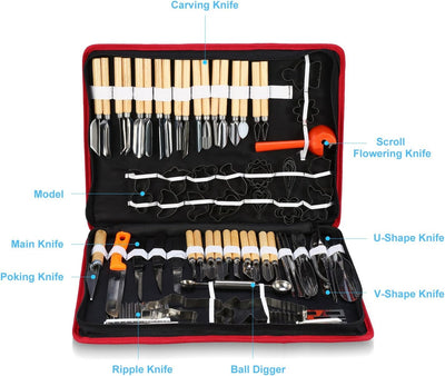 Kulinarische Schnitzwerkzeuge Set, 80 Teile / satz Tragbare Kulinarische Schnitzwerkzeuge Peeling To