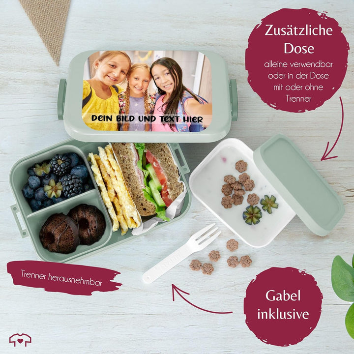 Kinder Bento Box Midi für Mepal Bentobox - Brotbox Dein Bild und Text I Custom Text und Foto Lunchbo