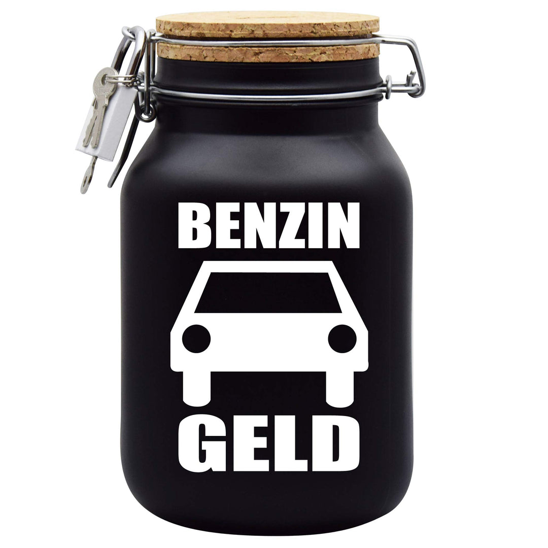 Spardose Benzin Geld Geschenk Idee Schwarz XL