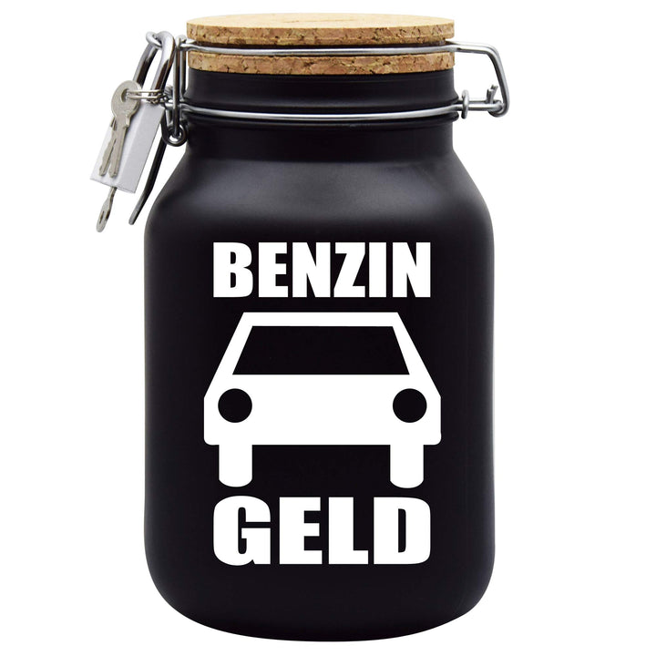 Spardose Benzin Geld Geschenk Idee Schwarz XL