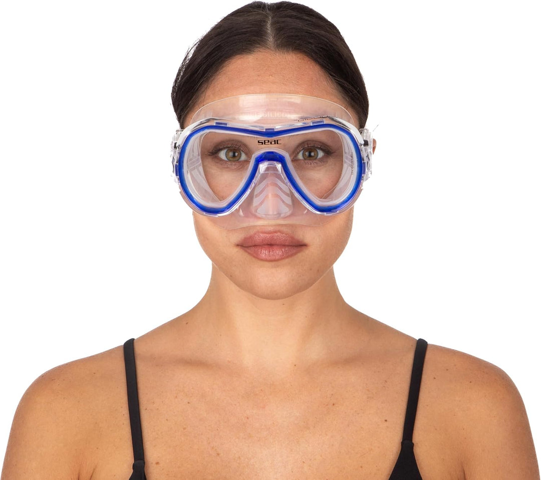 Seac Unisex Jugend Set Giglio MD Valve Schnorchelset mit Maske und Schnorchel mit Wasserausblasventi