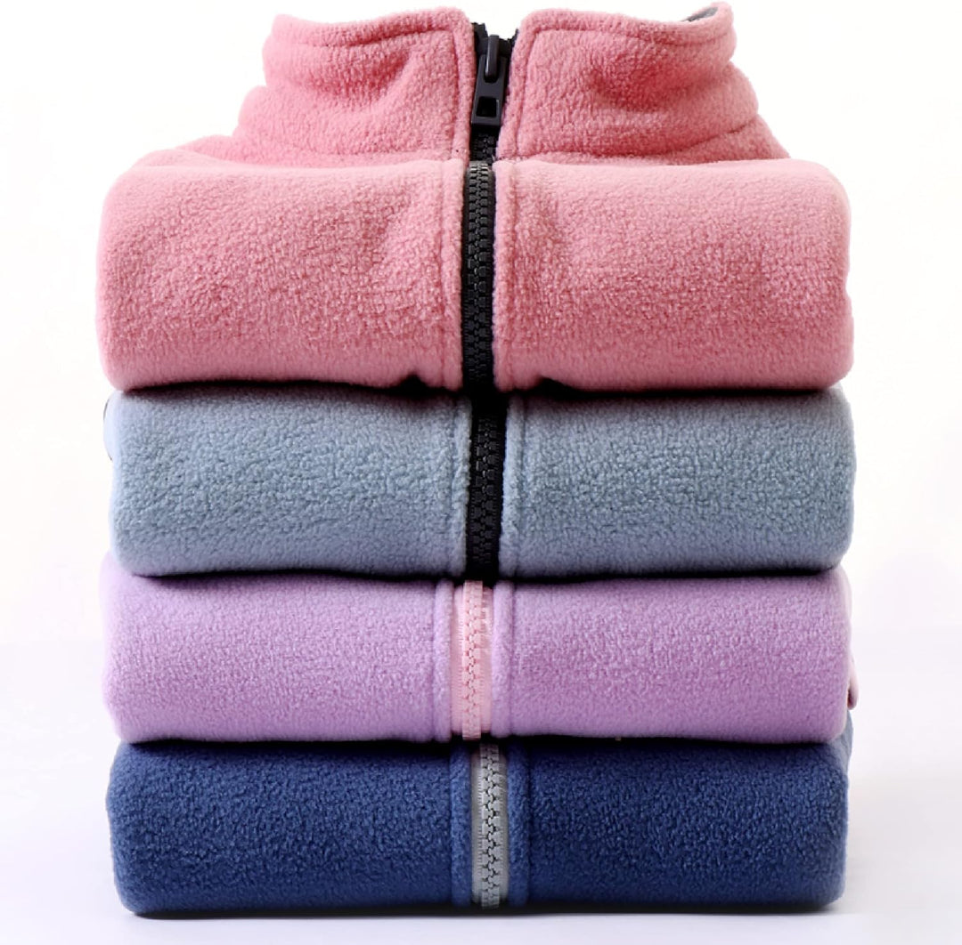 ANIMQUE Kinder Jungen Mädchen Fleeceweste Stehkragen Reissverschluss Doppellagiges Polar Fleece West